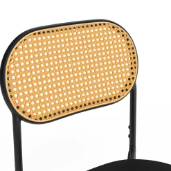 IDMarket Lot de 4 chaises vintage en métal avec dossier cannage arrondi* Collection Vintage|Tables Et Chaises