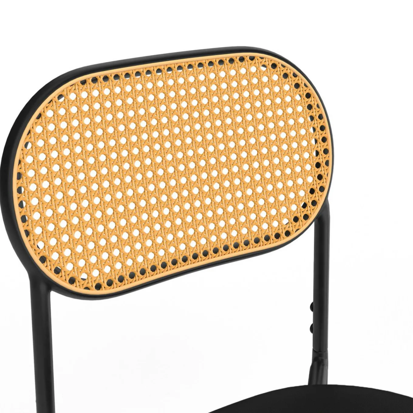 IDMarket Lot de 4 chaises vintage en métal avec dossier cannage arrondi* Collection Vintage|Tables Et Chaises