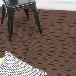 IDMarket Lot de 5 dalles de terrasse rectangulaires clipsables de 60 x 30 cm* Revêtement Sol Extérieur