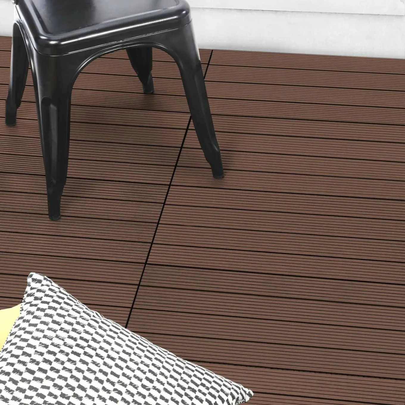 IDMarket Lot de 5 dalles de terrasse rectangulaires clipsables de 60 x 30 cm* Revêtement Sol Extérieur