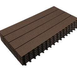 IDMarket Lot de 5 dalles de terrasse rectangulaires clipsables de 60 x 30 cm* Revêtement Sol Extérieur