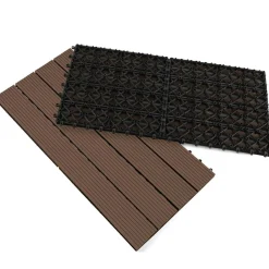 IDMarket Lot de 5 dalles de terrasse rectangulaires clipsables de 60 x 30 cm* Revêtement Sol Extérieur