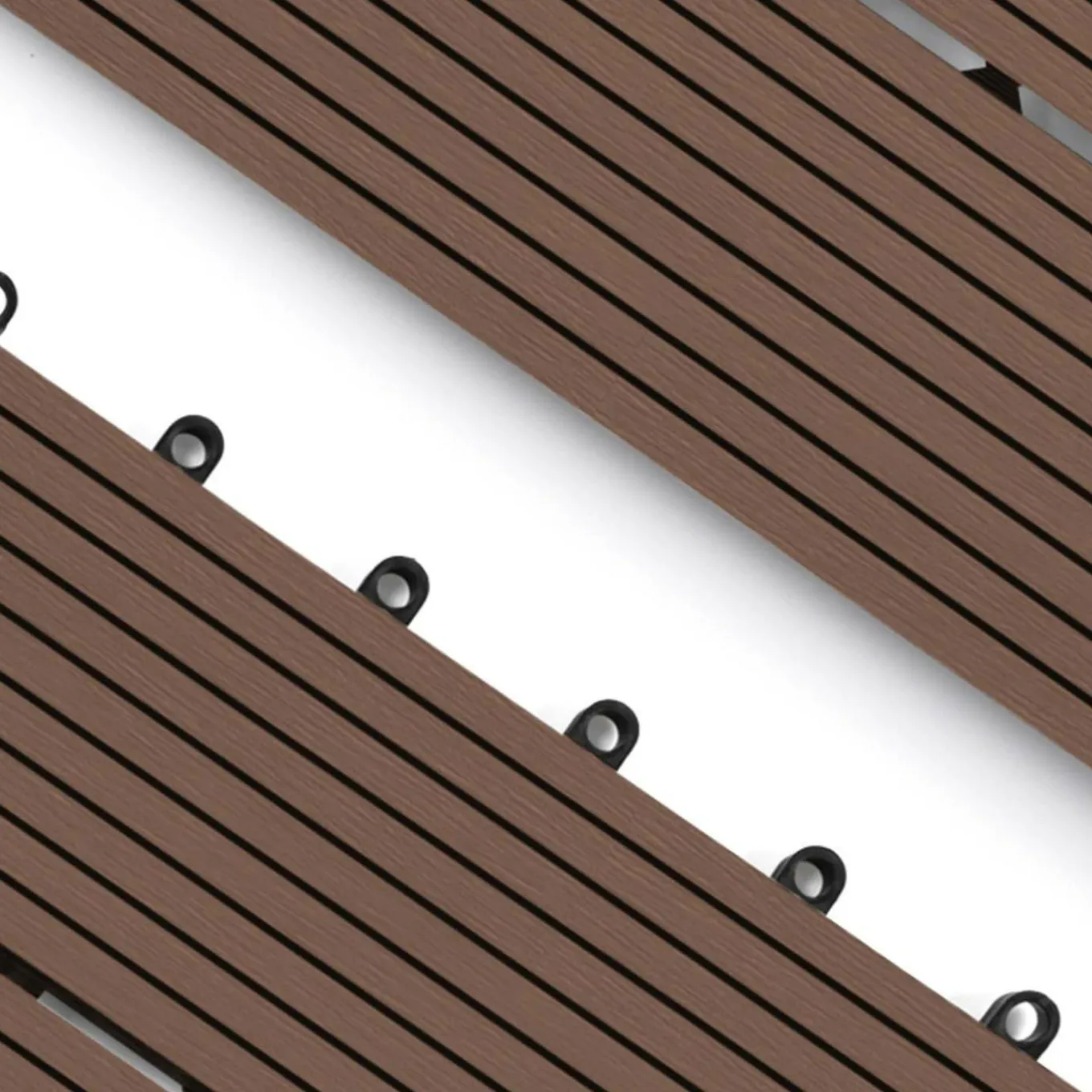 IDMarket Lot de 5 dalles de terrasse rectangulaires clipsables de 60 x 30 cm* Revêtement Sol Extérieur