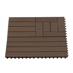 IDMarket Lot de 5 dalles de terrasse rectangulaires clipsables de 60 x 30 cm* Revêtement Sol Extérieur