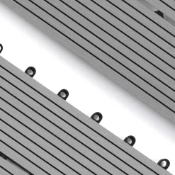 IDMarket Lot de 5 dalles extérieures rectangulaires de 60 x 30 cm clipsables en composite gris* Revêtement Sol Extérieur