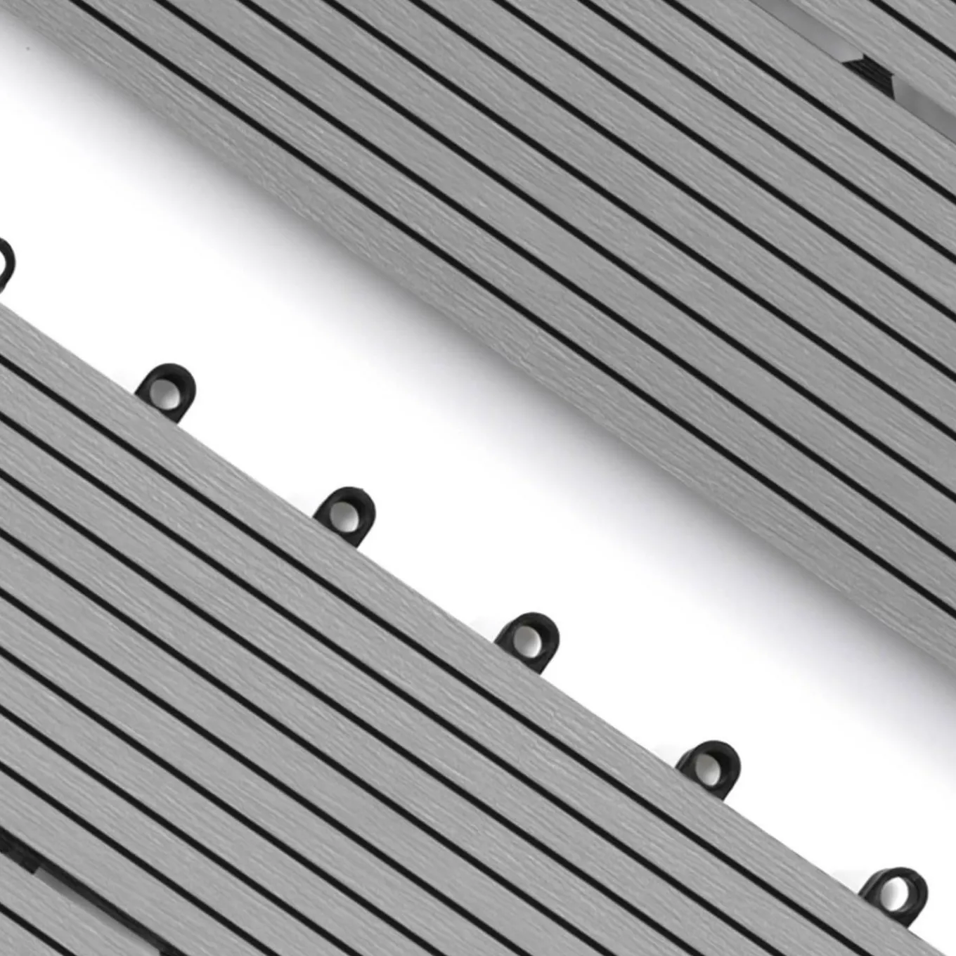 IDMarket Lot de 5 dalles extérieures rectangulaires de 60 x 30 cm clipsables en composite gris* Revêtement Sol Extérieur