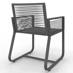 IDMarket Lot de 2 fauteuils de jardin métal et cordage gris* Fauteuils De Jardin