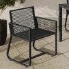 IDMarket Lot de 2 fauteuils de jardin métal et cordage noir* Fauteuils De Jardin