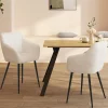 IDMarket Lot de 2 fauteuils de table blancs en tissu bouclette* Collection Design|Tables Et Chaises
