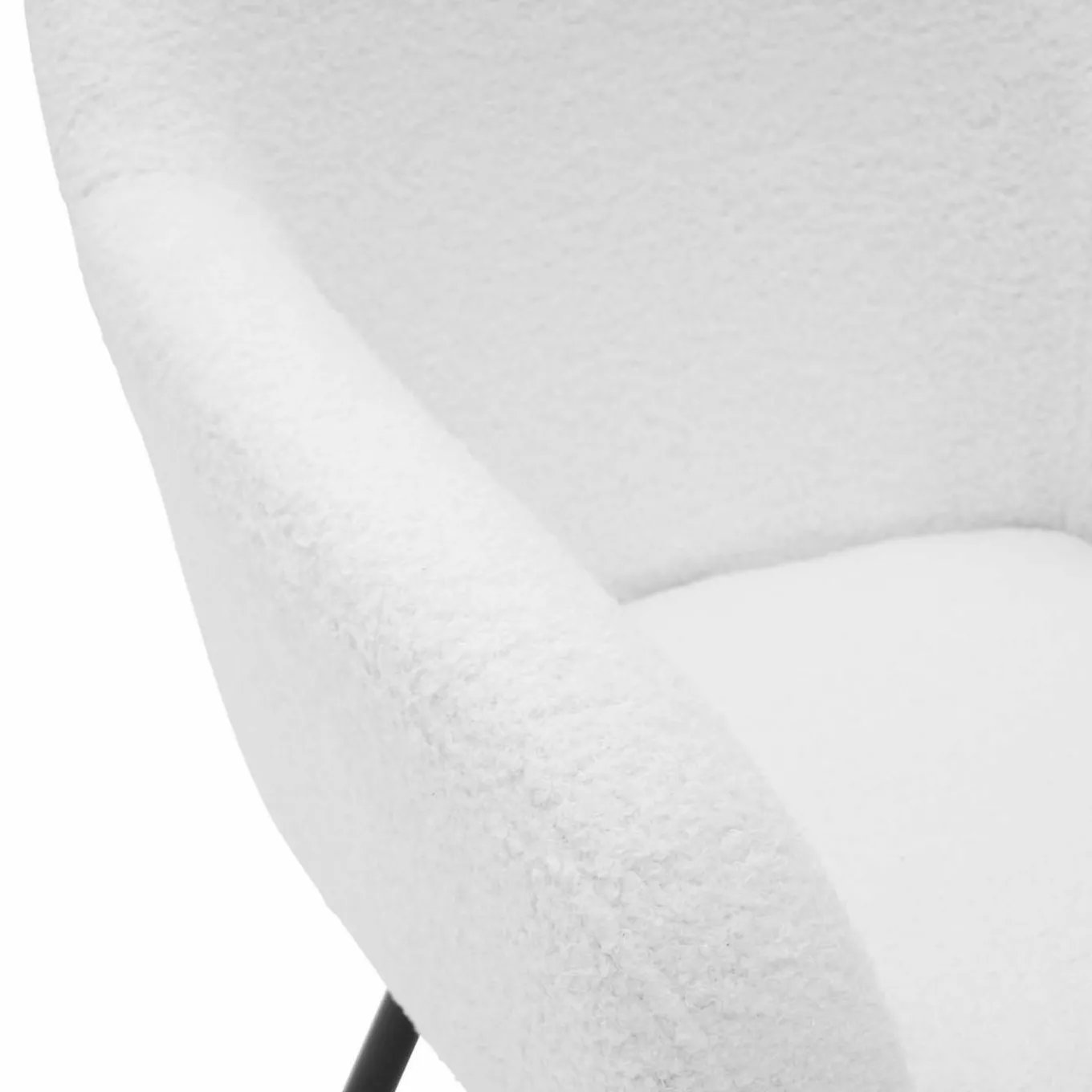 IDMarket Lot de 2 fauteuils de table blancs en tissu bouclette* Collection Design|Tables Et Chaises