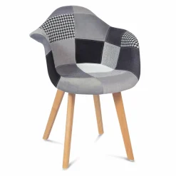 IDMarket Lot de 2 fauteuils scandinaves noirs gris et blancs* Collection Agencement Magasin|Collection Scandinave