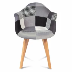 IDMarket Lot de 2 fauteuils scandinaves noirs gris et blancs* Collection Agencement Magasin|Collection Scandinave