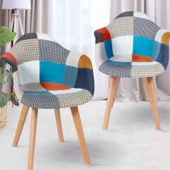 IDMarket Lot de 2 fauteuils scandinaves multicolores* Collection Agencement Magasin|Collection Scandinave