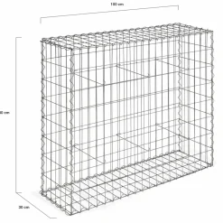 IDMarket Lot de 2 gabions pour pierre 100x30x80 cm en acier pour jardin* Bordures De Jardin