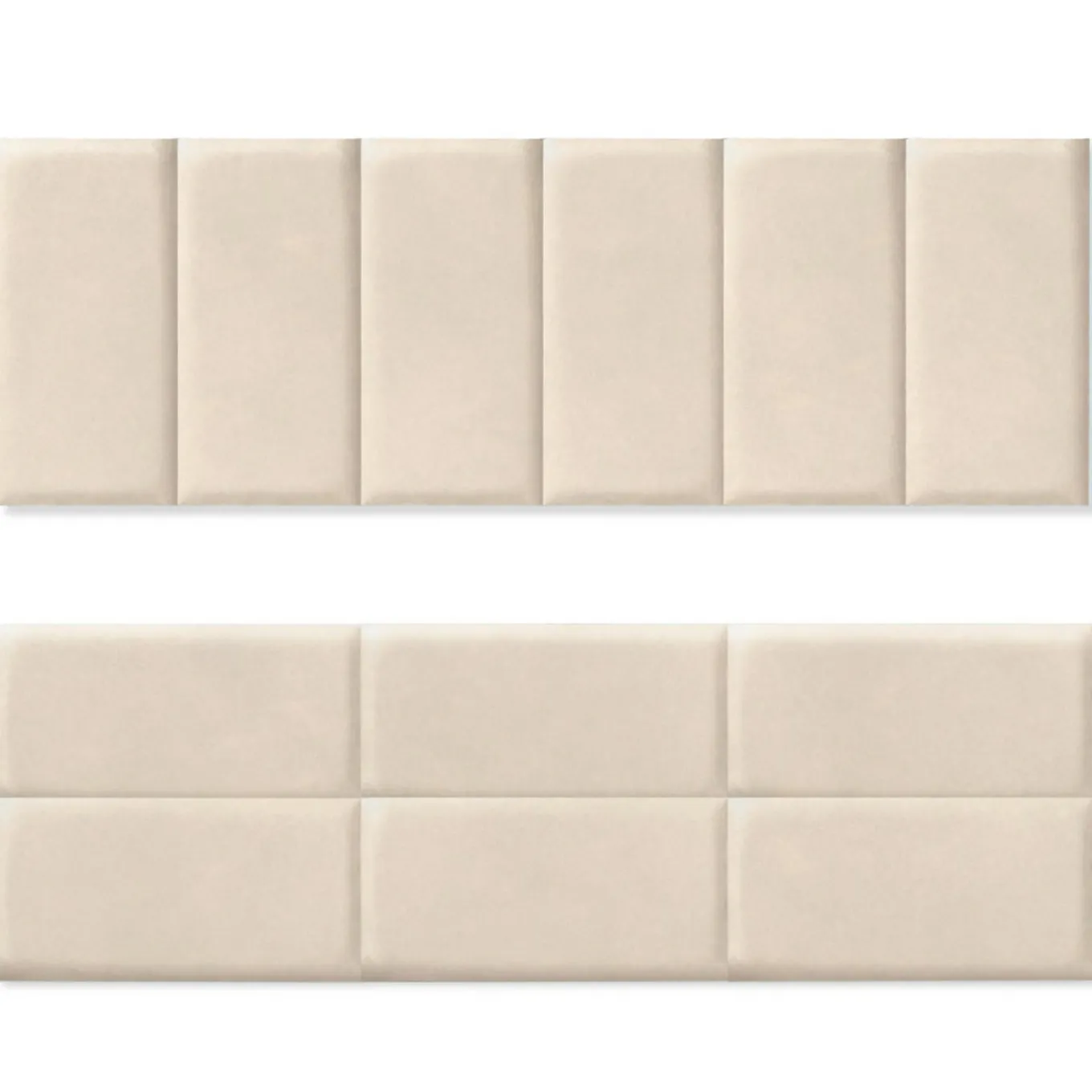 IDMarket Lot de 6 panneaux muraux pour tête de lit 180 cm en tissu effet suédé beige* Collection Moderne|Chambre Complète Adulte