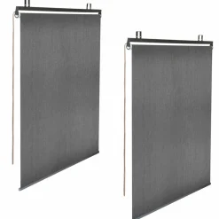 IDMarket Lot de 2 stores enrouleurs tamisants L.124 x H. 225 CM pour pergola gris anthracite* Accessoires Pergolas Et Tonnelles|Pergolas