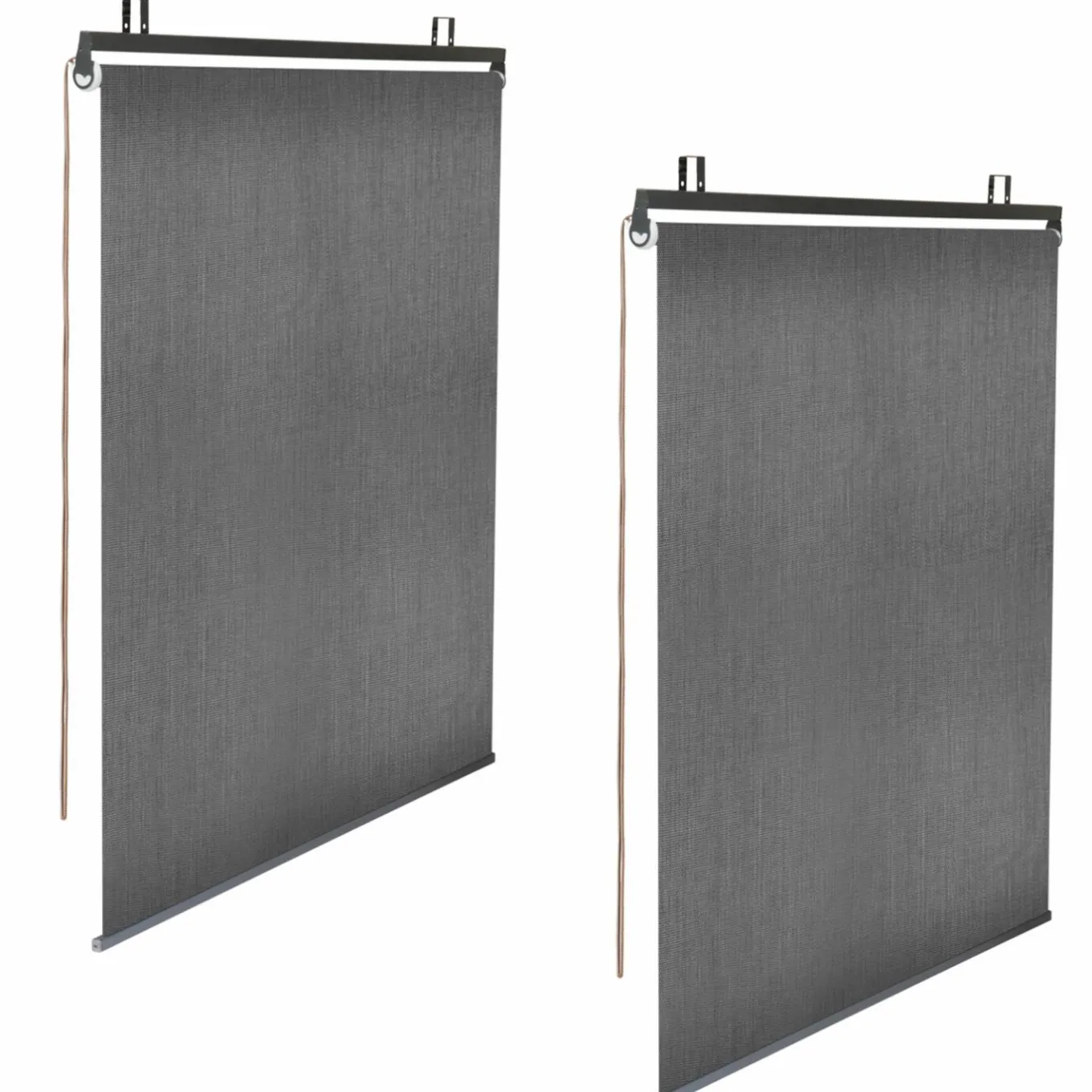 IDMarket Lot de 2 stores enrouleurs tamisants L.124 x H. 225 CM pour pergola gris anthracite* Accessoires Pergolas Et Tonnelles|Pergolas