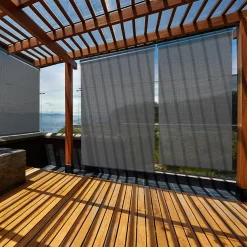 IDMarket Lot de 2 stores enrouleurs tamisants L.124 x H. 225 CM pour pergola gris anthracite* Accessoires Pergolas Et Tonnelles|Pergolas