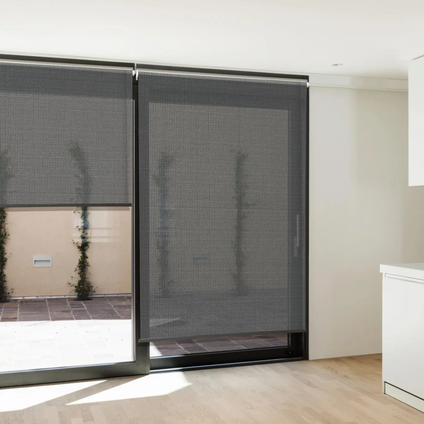 IDMarket Lot de 2 stores enrouleurs tamisants L.124 x H. 225 CM pour pergola gris anthracite* Accessoires Pergolas Et Tonnelles|Pergolas