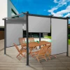 IDMarket Lot de 3 stores enrouleurs gris clair pour pergola* Accessoires Pergolas Et Tonnelles
