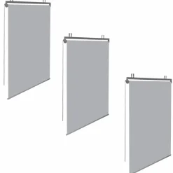IDMarket Lot de 3 stores enrouleurs gris clair pour pergola* Accessoires Pergolas Et Tonnelles