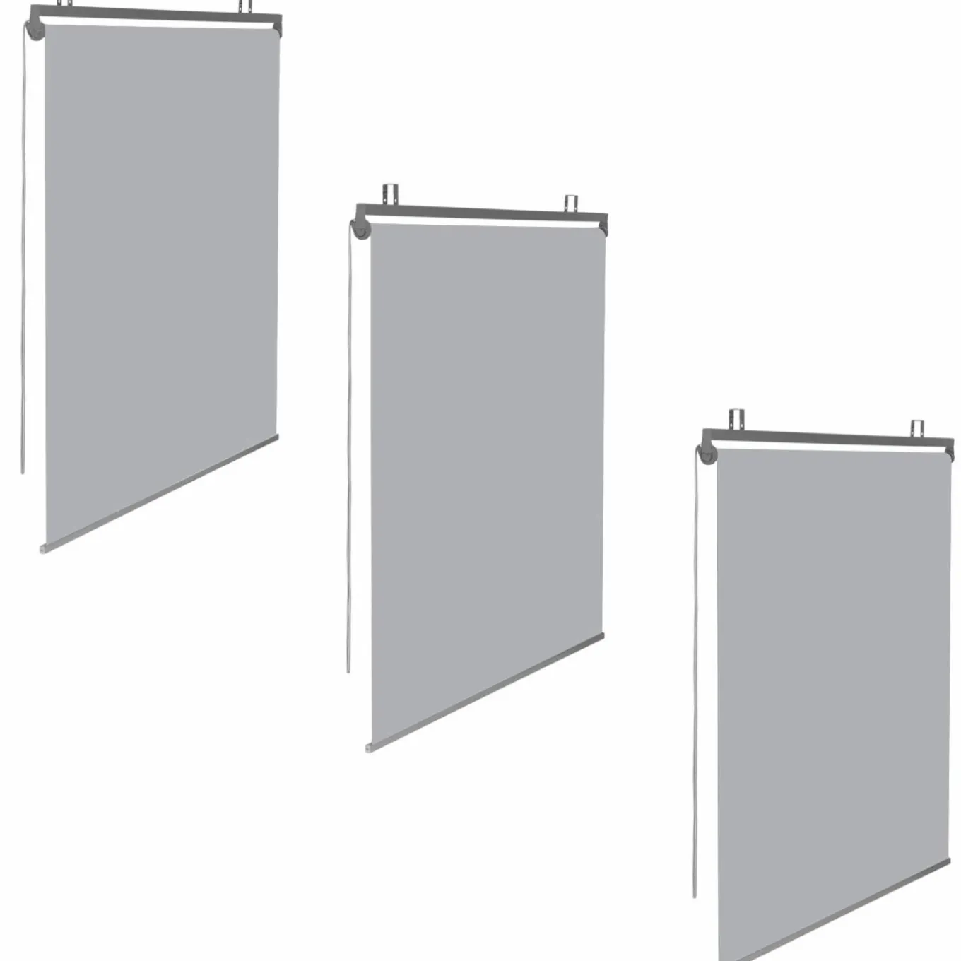 IDMarket Lot de 3 stores enrouleurs gris clair pour pergola* Accessoires Pergolas Et Tonnelles