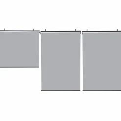 IDMarket Lot de 3 stores enrouleurs gris clair pour pergola* Accessoires Pergolas Et Tonnelles