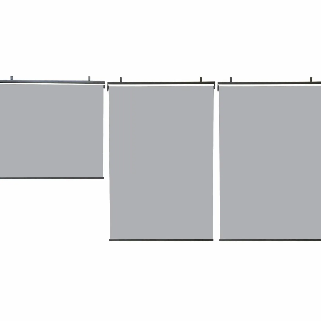 IDMarket Lot de 3 stores enrouleurs gris clair pour pergola* Accessoires Pergolas Et Tonnelles