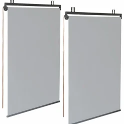 IDMarket Lot de 2 stores enrouleurs gris clair pour pergola* Accessoires Pergolas Et Tonnelles