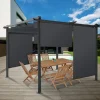 IDMarket Lot de 2 stores enrouleurs gris pour pergola* Accessoires Pergolas Et Tonnelles