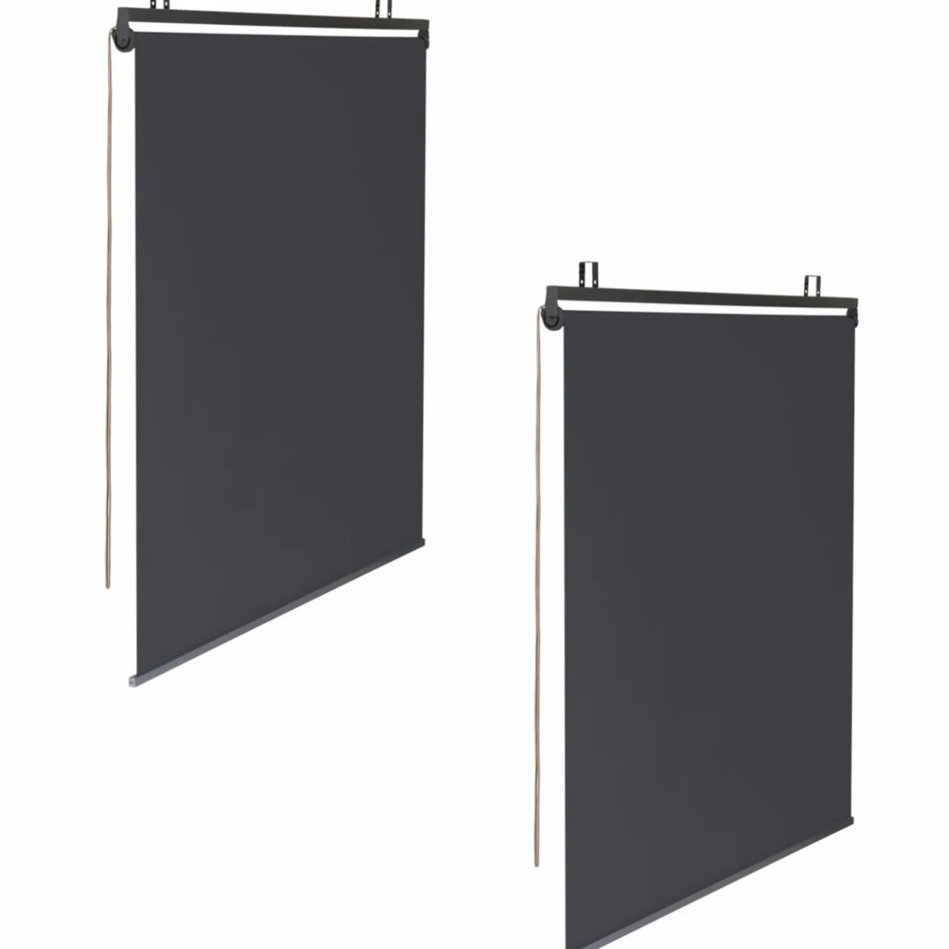 IDMarket Lot de 2 stores enrouleurs gris pour pergola* Accessoires Pergolas Et Tonnelles