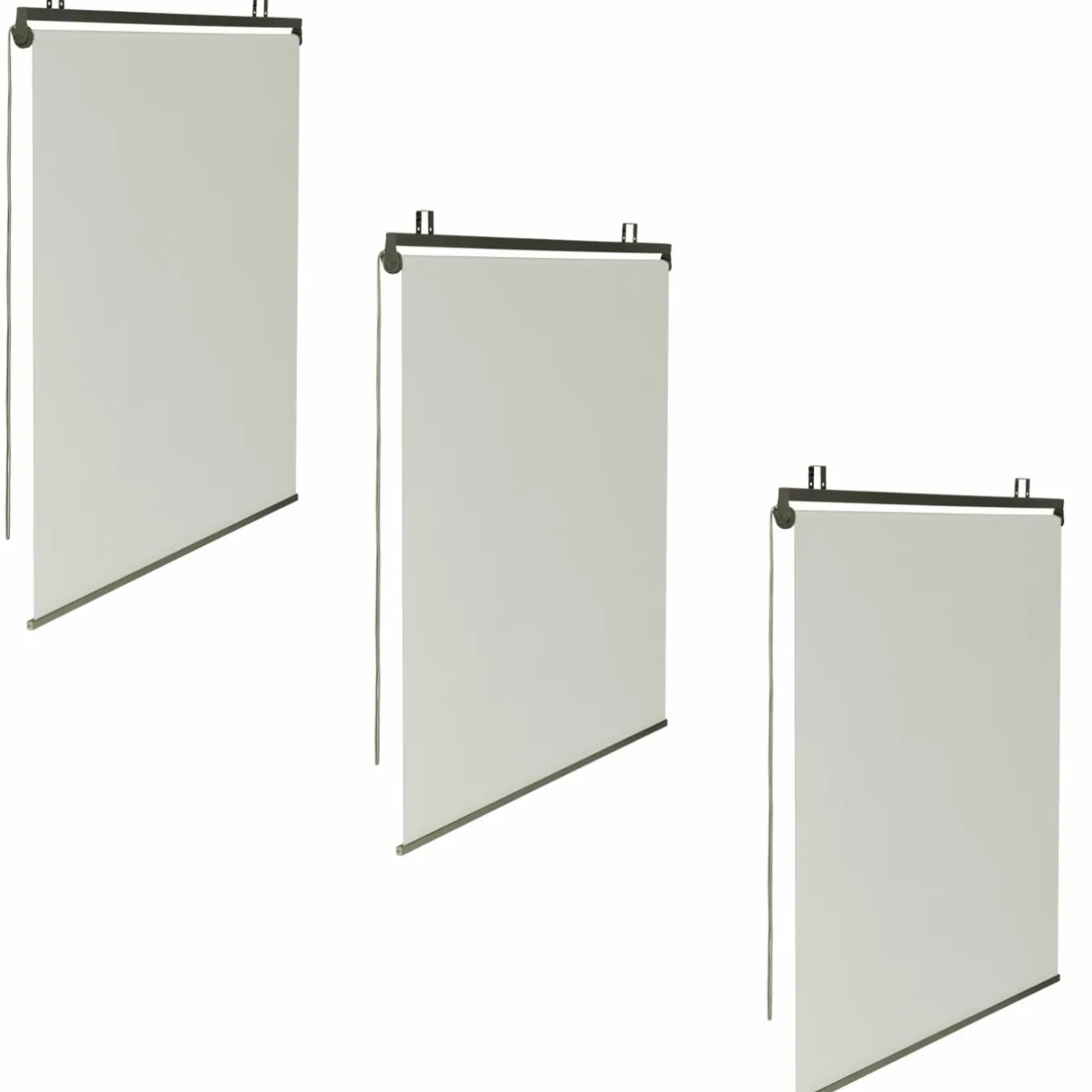 IDMarket Lot de 3 stores enrouleurs écru pour pergola* Accessoires Pergolas Et Tonnelles