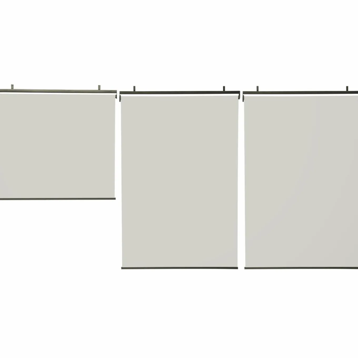 IDMarket Lot de 3 stores enrouleurs écru pour pergola* Accessoires Pergolas Et Tonnelles