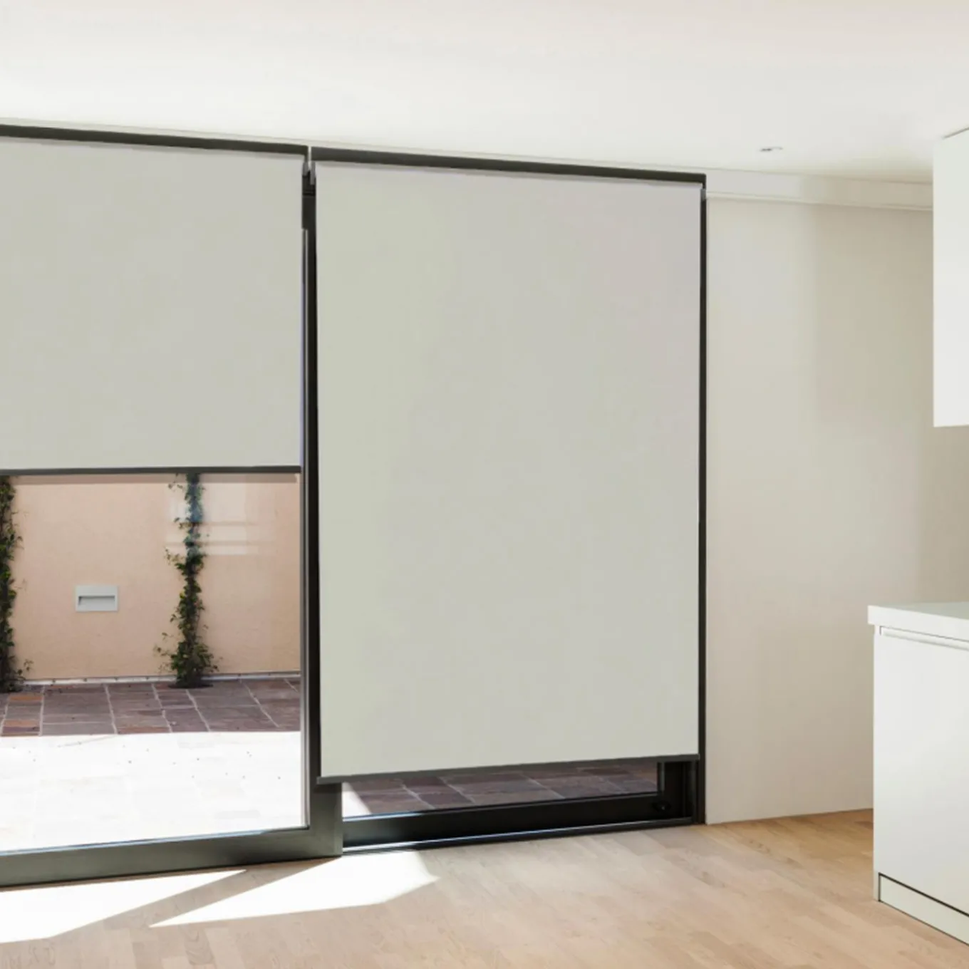 IDMarket Lot de 3 stores enrouleurs écru pour pergola* Accessoires Pergolas Et Tonnelles