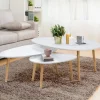 IDMarket Lot de 3 tables basses de salon gigognes scandinaves laquées blanc* Meubles Blancs|Collection Scandinave