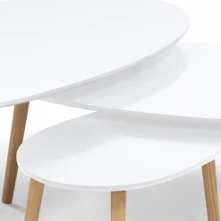 IDMarket Lot de 3 tables basses de salon gigognes scandinaves laquées blanc* Meubles Blancs|Collection Scandinave