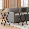 IDMarket Lot de 2 tables d'appoint pliantes bois et métal* Tables Hautes|Tables Basses