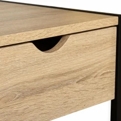 IDMarket Lot de 2 tables de chevet bois et métal noir* Meubles Bas|Meubles En Bois