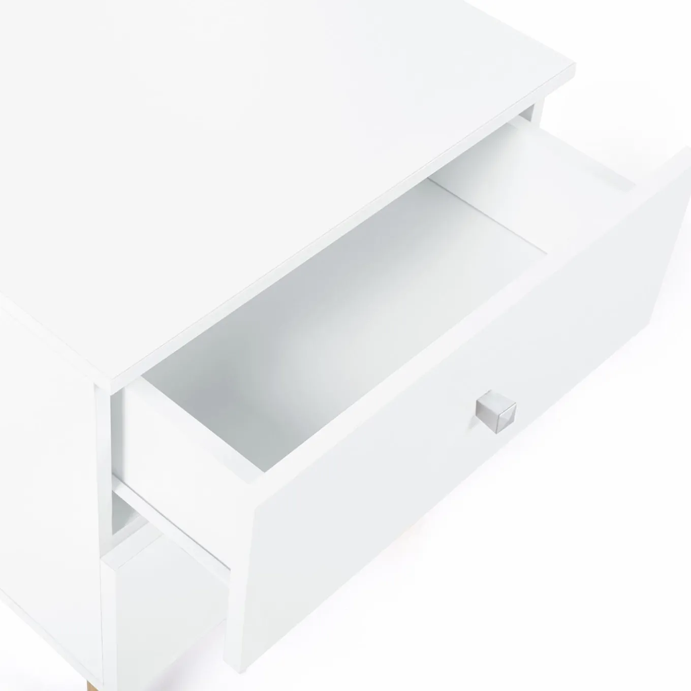 IDMarket Lot de 2 tables de chevet scandinaves bois et blanc 2 tiroirs* Meubles Tiroirs|Meubles Bas