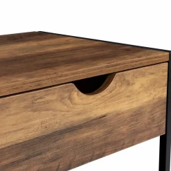 IDMarket Lot de 2 tables de chevet métal et bois foncé* Meubles Bas|Meubles En Bois