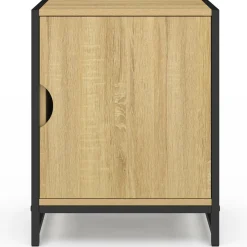 IDMarket Lot de 2 tables de chevet 1 porte design industriel* Collection Industrielle|Petits Meubles