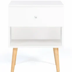 IDMarket Lot de 2 tables de chevet scandinaves bois blanc 1 tiroir* Meubles Tiroirs|Meubles Bas