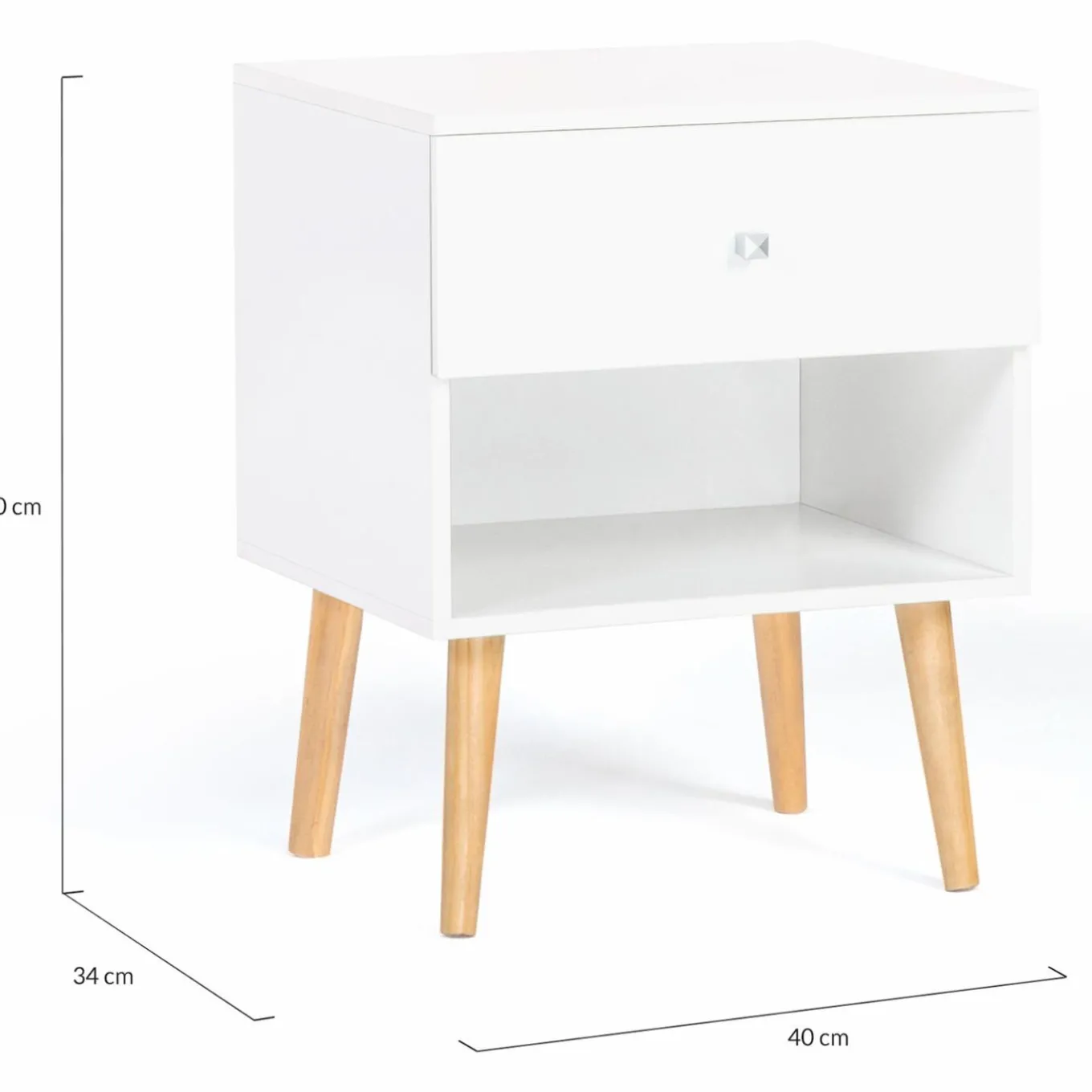IDMarket Lot de 2 tables de chevet scandinaves bois blanc 1 tiroir* Meubles Tiroirs|Meubles Bas