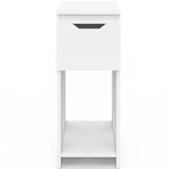 IDMarket Lot de 2 tables de chevet 1 tiroir avec niche blanc* Collection Contemporaine|Tables De Chevet