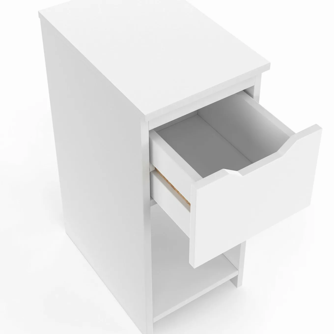 IDMarket Lot de 2 tables de chevet 1 tiroir avec niche blanc* Collection Contemporaine|Tables De Chevet