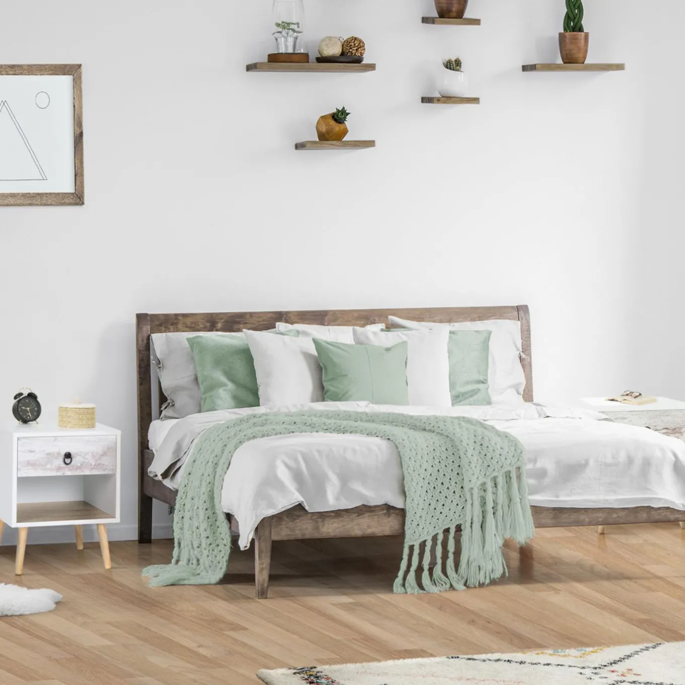 IDMarket lot de 2 tables de chevet blanches effet vieilli 1 tiroir style scandinave* Meubles Tiroirs|Meubles Bas