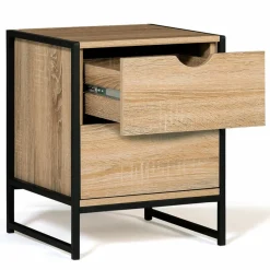 IDMarket Lot de 2 tables de chevet industrielles 2 tiroirs* Meubles Tiroirs|Meubles Bas