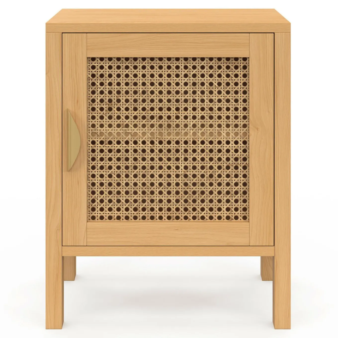 IDMarket Lot de 2 tables de chevet 1 porte cannage et bois* Collection Cannage|Tables De Chevet