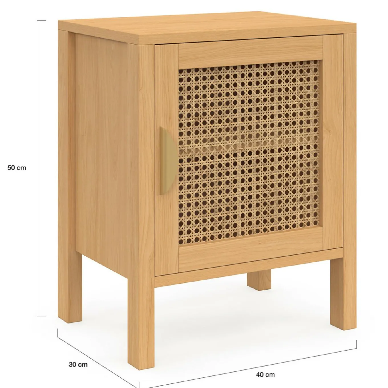 IDMarket Lot de 2 tables de chevet 1 porte cannage et bois* Collection Cannage|Tables De Chevet