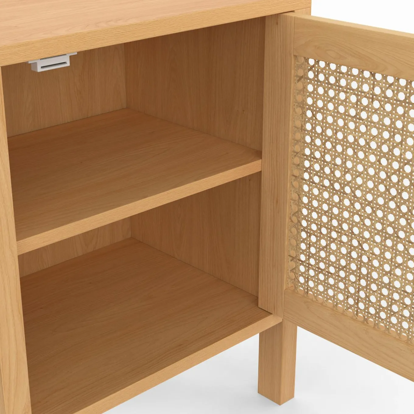 IDMarket Lot de 2 tables de chevet 1 porte cannage et bois* Collection Cannage|Tables De Chevet